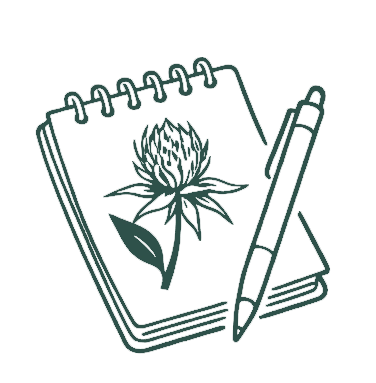 Notebook and botanical sketch icon