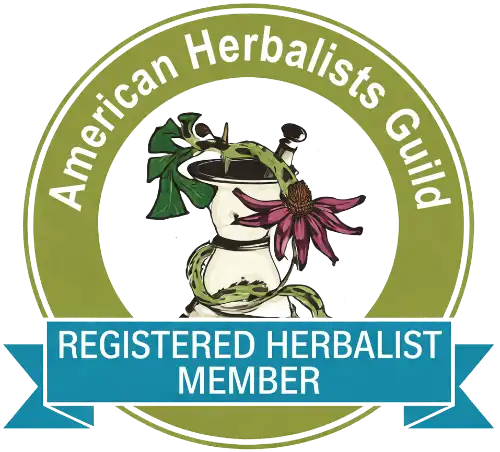 American Herbalists Guild Registered Herbalist Member certification badge logo